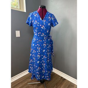 Kosan Travel Co. Wrap Dress in Blue Floral sz M